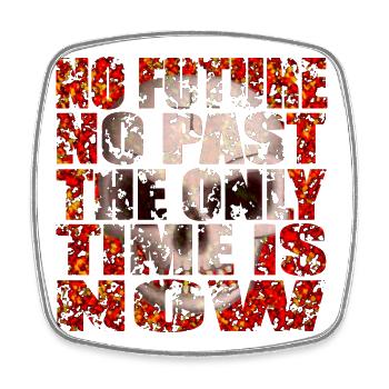 The only time is now Skull R6Z - Square fridge magnet - white - Front