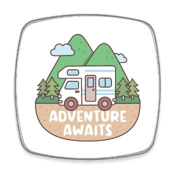RV Explore Nature And Outdoors Abenteuer erwartet Sie - Viereckiger Kühlschrankmagnet - Weiß - Vorne