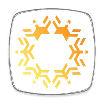 Schneeflocke Symbol Schnee Stern Logo icon - Viereckiger Kühlschrankmagnet - Weiß - Vorne