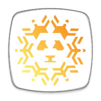 Panda Symbol Sonne Stern Muster Farben Icon - Viereckiger Kühlschrankmagnet - Weiß - Vorne