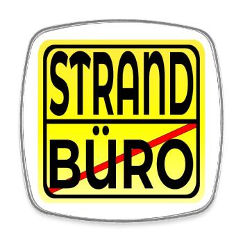 Büro Strand - URLAUB SOMMERFERIEN - Viereckiger Kühlschrankmagnet - Weiß - Vorne