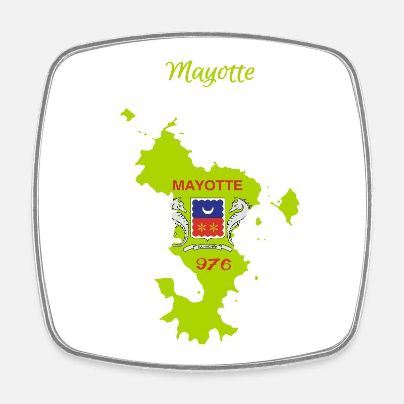 Mayotte - Magnet carré - blanc