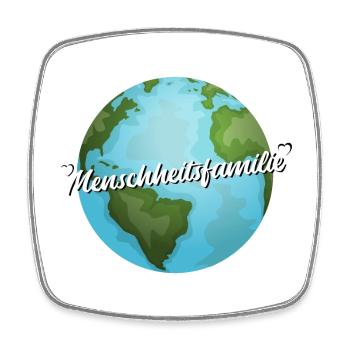 Menschheitsfamilie Friedensbewegung - Viereckiger Kühlschrankmagnet - Weiß - Vorne