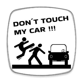 Auto CAR DON'T TOUCH MY CAR - Viereckiger Kühlschrankmagnet - Weiß - Vorne