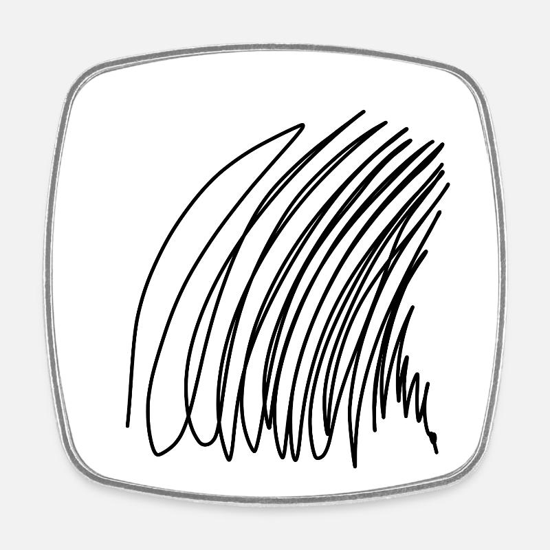 Griffonnage d’art abstrait - Magnet carré - blanc