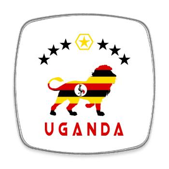 Uganda Lion Design - Square fridge magnet - white - Front
