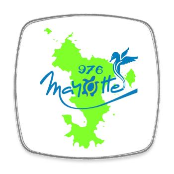 Mayotte - Magnet carré - blanc - Devant