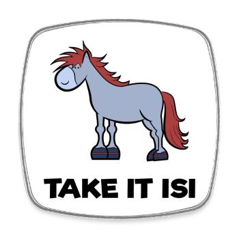 Pony Islandpferde Isländer Humorvoll Statement - Viereckiger Kühlschrankmagnet - Weiß - Vorne