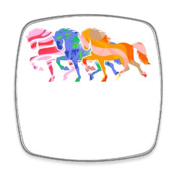 Icelandic Horses Gallop Horses Horse Love Icelanders - Square fridge magnet - white - Front