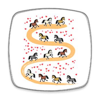 Icelandic Horses Heart Horse Love Gallop Horses - Square fridge magnet - white - Front