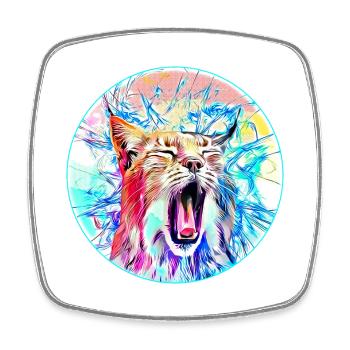Lynx cat in freedom a wild cat - Square fridge magnet - white - Front