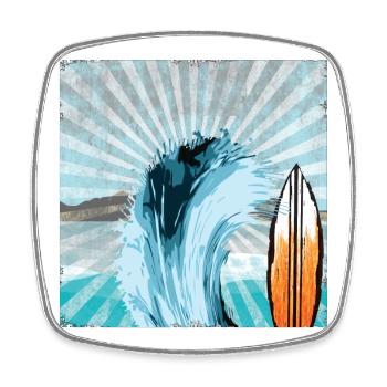 Surfer Welle Illustration - Viereckiger Kühlschrankmagnet - Weiß - Vorne