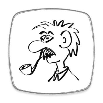 A stone - Square fridge magnet - white - Front