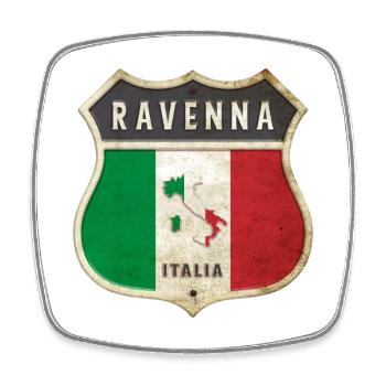 Ravenna Italy Coat of Arms Flags Design - Square fridge magnet - white - Front