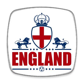 ANGLETERRE ROUGE-BLEU LINEART - Magnet carré - blanc - Devant