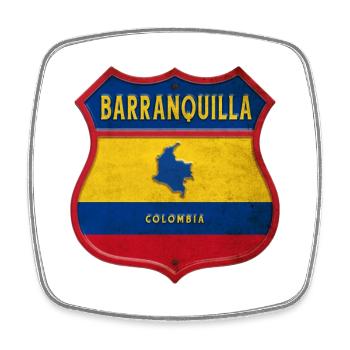 Écusson Barranquilla Colombia - Magnet carré - blanc - Devant