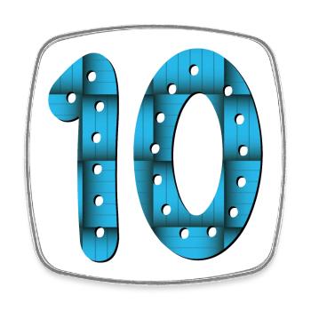 Numéro 10 - TEN - 10ème anniversaire - Magnet carré - blanc - Devant