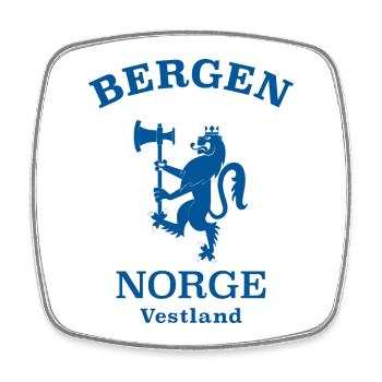 BERGEN Norwegen Norway Norge - Viereckiger Kühlschrankmagnet - Weiß - Vorne
