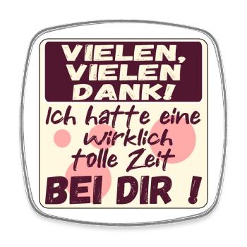 Dankbare Zeit - Abschiedssprüche - SICH BEDANKEN - Viereckiger Kühlschrankmagnet - Weiß - Vorne