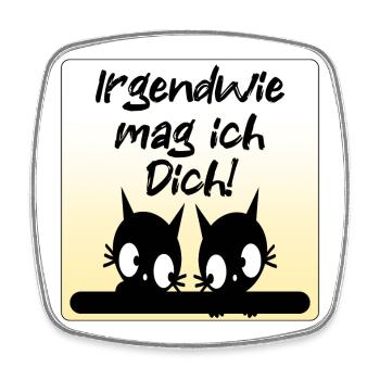 Liebesbekenntnis Katzen Paare - Viereckiger Kühlschrankmagnet - Weiß - Vorne