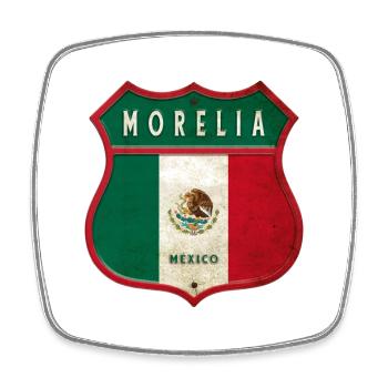 Écusson Morelia Mexico - Magnet carré - blanc - Devant