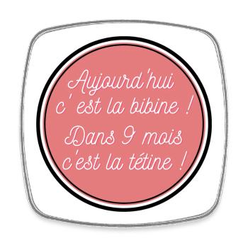 bibinetetine - Magnet carré - blanc - Devant