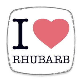 I LOVE RHUBARB Rhabarber - Square fridge magnet - white - Front