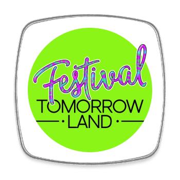 Tomorrowland Festival - Neon - Square fridge magnet - white - Front