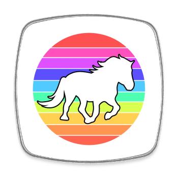Horses Horse Fool Haflinger Gallop Icelandic Horses - Square fridge magnet - white - Front