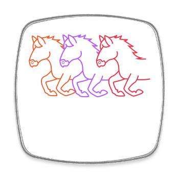 Horses Gallop Icelandic Horses Mare Trot Riding - Square fridge magnet - white - Front