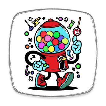 Bonbons Chocolat Délicieux Snacking Dent Sucrée - Magnet carré - blanc - Devant