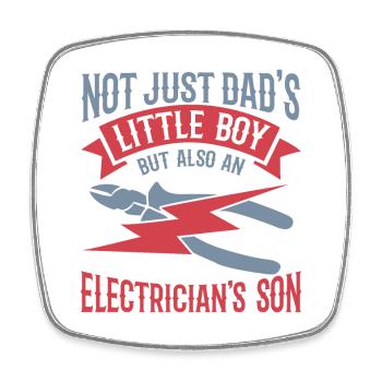 Son of an electrician - Square fridge magnet - white - Front