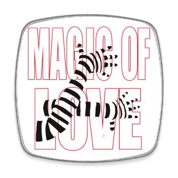 Magic of Love – Bold Romantic Statement Design - Viereckiger Kühlschrankmagnet - Weiß - Vorne