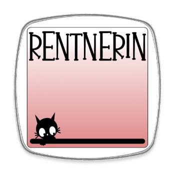 Katzen Rentnerin - Rente - Viereckiger Kühlschrankmagnet - Weiß - Vorne