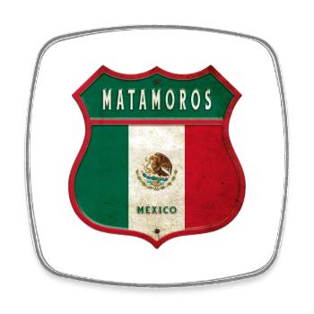 Écusson Matamoros Mexico - Magnet carré - blanc - Devant