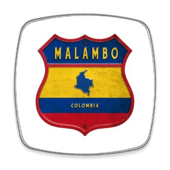 Écusson Malambo Colombia - Magnet carré - blanc - Devant
