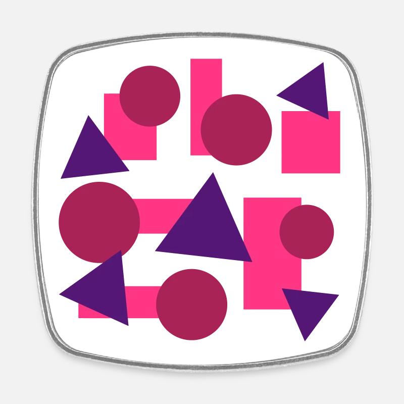 Geometric shapes (squares, circles, triangles) - Square fridge magnet - white