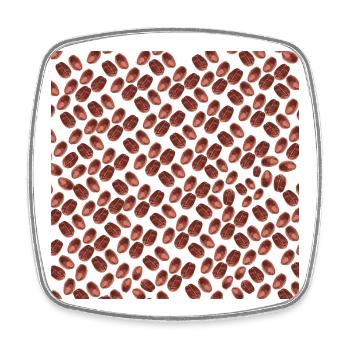 kaffeeshirts unisex, kaffeebohnenmuster - Viereckiger Kühlschrankmagnet - Weiß - Vorne