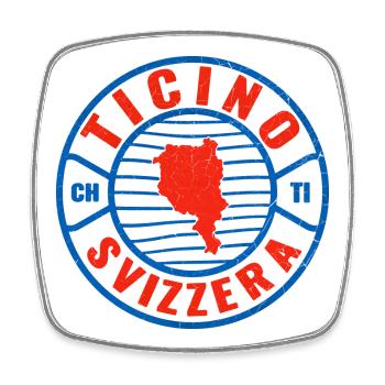 Ticino Schweiz Emblem Kreis Design - Viereckiger Kühlschrankmagnet - Weiß - Vorne