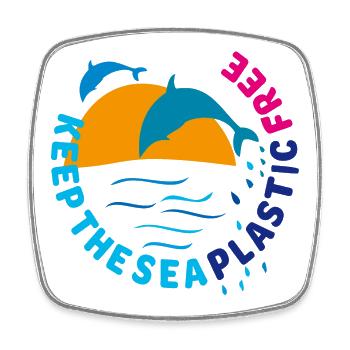 Delfine, keep the sea plastic free - Viereckiger Kühlschrankmagnet - Weiß - Vorne