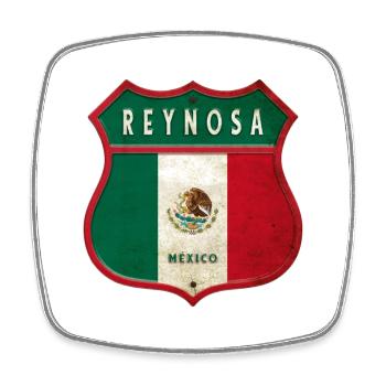 Motif de l'écusson Reynosa Mexico - Magnet carré - blanc - Devant