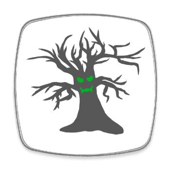 Monsterbaum, Horror Motiv, coole Tees - Viereckiger Kühlschrankmagnet - Weiß - Vorne