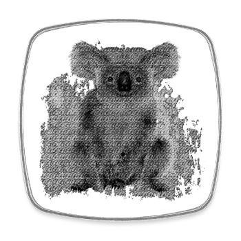 australische tiermotive, Koala Bär, Beuteltiere - Viereckiger Kühlschrankmagnet - Weiß - Vorne
