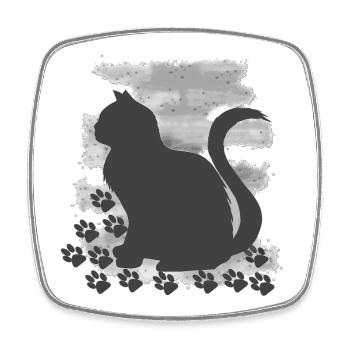 shirts für frau, Katze mit HG V1 - Viereckiger Kühlschrankmagnet - Weiß - Vorne