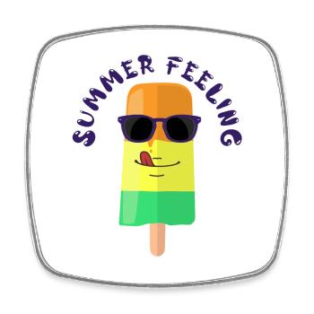 Ice cream with sunglasses Summer Feeling Summer - Square fridge magnet - white - Front