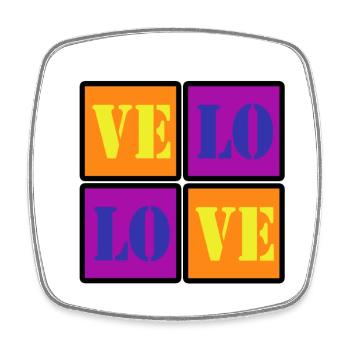 VELO LOVE LOVE VÉLO VÉLO CADEAU - Magnet carré - blanc - Devant