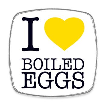 I LOVE BOILED EGGS Eier - Viereckiger Kühlschrankmagnet - Weiß - Vorne