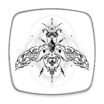 Geometrisch Psychodelisch Insekten Muster Pattern - Viereckiger Kühlschrankmagnet - Weiß - Vorne