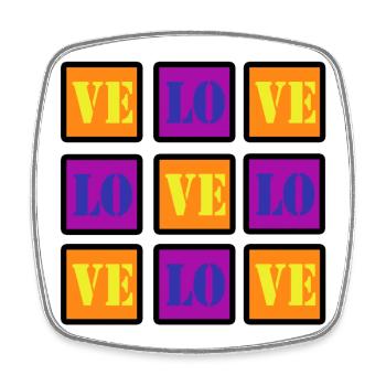 VELO LOVE LOVE BIKE BIKE GIFT - Square fridge magnet - white - Front