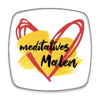 meditatives Malen - Zeichnen zur Entspannung - Viereckiger Kühlschrankmagnet - Weiß - Vorne